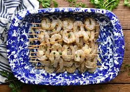 In a small bowl, whisk the oil, vinegar, salt and celery seed. Marinated Grilled Shrimp The Seasoned Mom