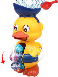 Fill the colander toy with water and pour it into the top of the toy. Buy Toddler Bath Toys Bathtub Toys For Toddlers 1 3 3 4 Spin And Sprinkle Duck Water Pool Toys For Girls Boys 1 2 3 4 5 Year Old Baby Bath Toys Duck Rotating Eyes Waterwheel Kid