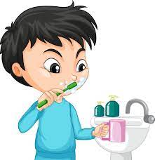 Great selection of brushing teeth clipart images. Cartoon Character Of Aboy Brushing Teeth With Water Sink 2141044 Vector Art At Vecteezy