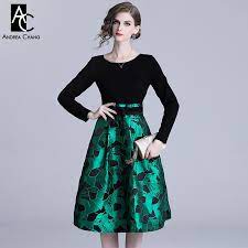 Then pick up your stylus pen, and let's make a beautiful, flowing, fantasy floral pattern in photoshop. S Xxl Spring Summer Woman Dress O Neck Full Sleeve Black Top Green Floral Pattern Bottom Dress Ball Gown Calf Length Cute Dress Dresses Aliexpress