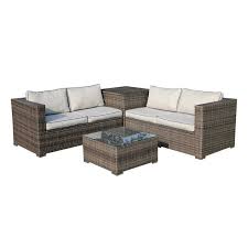 Gemutliche Outdoor Lounge Sitzecke Aus Polyrattan In Grau Inklusive Tisch Und Praktischer Box Fur Die Polster Garten Lounge Lounge Mobel Sitzecke