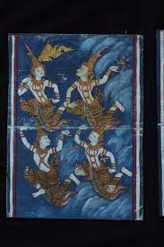 1226 C Antique Thai Painting From Phra Malai Manuscript Wovensouls Art Antique Artwork Asian Frames