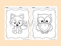 Download Woodland Forest Animals Coloring Pages 8 Designs Fox Included