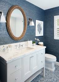 Nautical Living With Navy Blue White Natural Textures Coastal Style Bathroom Bathroom Design Decor Bathrooms Remodel