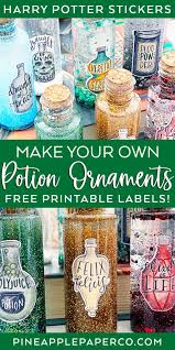 Harry potter printable potion bottle labels from under the big moon. Printable Harry Potter Potion Labels Pineapple Paper Co