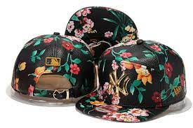 New York Yankees Leather Strapback Hats Flower 349