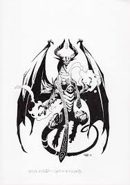 Wayne Reynolds Nicol Bolas Promotional Art Inks Mtg Magic The Gathering Comic Art Mtg Art Art Art Ink