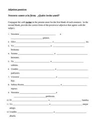 Adjetivos Posesivos Spanish Possessive Adjectives Worksheet 1 Adjectives Possessive Adjectives Adjective Worksheet