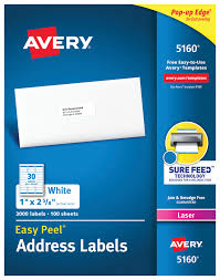 Avery 5160 templates filename discover china townsf. Avery Easy Peel Adhesive Mailing Address Labels For Laser Printers 1 X 2 5 8 Inches White Box Of 3000