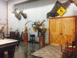 We carry some of the finest quality deer themed furniture available. Industrial Rustic Man Cave Hunting Garage Rustic Family Room By Corrales Decor Houzz