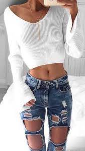 15 Cute Crop Top Sweater Outfits To Wear This Winter Society19 Crop Top Outfits White Long Sleeve Crop Top Cropped Sweater Outfit