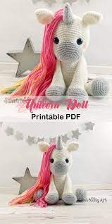 Adorable Unicorn Crochet Patterns Crochet Pattern Pdf Amorecraftylife Com Unicorn Baby Cro Crochet Unicorn Pattern Crochet Animal Amigurumi Unicorn Doll