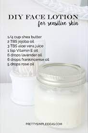 Easy Diy Face Lotion For Sensitive Skin Diy Face Lotion Diy Lotion Diy Skin Care