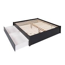 Choose from platform beds, captains beds or platform beds with storage all in stock and available for immediate delivery. Prepac King Select 4 Post Platform Bed With 2 Drawers Black The Home Depot Canada