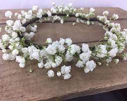 Couronne De Fleurs Fraiches Gypsophile Petite Couronne Souffle Babys Couronne De Fleurs Couronne De Fille D Flower Girl Crown Flower Crown Babys Breath Crown
