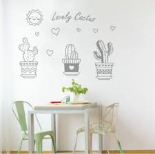 Cute Cactus Wall Decal Set Living Room Vinyl Wall Decal Sticker For Home Kids Room Nursery Window Decoration