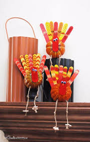 Fork painted turkey from i heart arts and crafts. Thanksgiving Craft Ideas For Kids