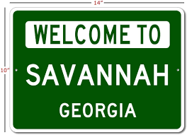 Linear vector cityscape with famous landmarks, city sights. Amazon Com Savannah Georgia Welcome To Us City State Sign Metal Street Sign Man Cave Wall Decor Personalized Gift Idea Us City Welcome Sign Made In Usa 10x14 Inches Home