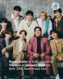 Come 2026, the iconic K-pop group Super Junior will return to Malaysia as a  whole for their 20th Anniversary TOUR <SUPER SHOW 10>. Their concert in  Malaysia will take place on 17th
