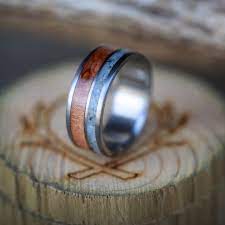 Redwood Granite Wedding Ring Fully Customizable Titanium Wedding Rings Turquoise Wedding Band Rings For Men