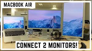 How To Connect Macbook Air To 2 Monitors Youtube