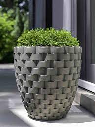 Xxl planter, extra large planter, concrete pot, floor planter , indoor planters , large cement planter , mid century modern planter. M Weave Tall Round Planter Campania International Round Planters Diy Flower Pots Cement Flower Pots