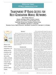 Help and support from virgin media. Pdf Transparent Ip Radio Access For Next Generation Mobile Networks