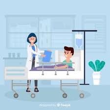 Flat Nurse With Patient