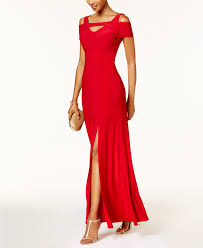 Wedding guest attire is pretty easy to figure out if you stick to a few simple rules, weather the dress code formal or casual and festive. Nightway Cold Shoulder Keyhole Gown Reviews Dresses Women Macy S Formal Dresses For Women Gowns Formal Attire Women
