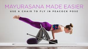 Mayurasana Made Easier Use A Chair To Fly In Peacock Pose Yoga Help Quick Yoga Workout Learn Yoga