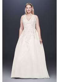 Scalloped lace halter plus size dress with cutout. Illusion Back Organza Plus Size Wedding Dress David S Bridal