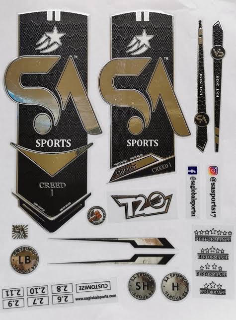 Cricket Bat Stickers 3D Embossed High Quality New 2024 Design (SA SPORTS) | eBay