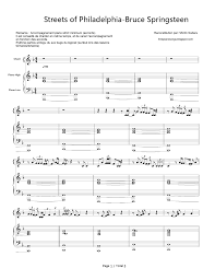 Streets of philadelphia bass tab by bruce springsteen with free online tab player. Streets Of Philadelphia Bruce Springsteen Stave Preview