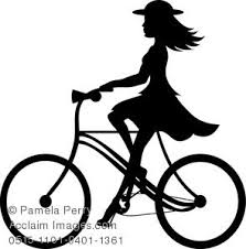 Clip Art Image Of A Girl Riding A Bike Silhouette Silhouette Clip Art Bike Silhouette Silhouette Art