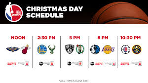 Follow the 2020 season games with updated match results and broadcast channels. The Sports Christmas Tradition Espn Abc Combine To Exclusively Televise All Five Nba Christmas Day Games On Friday December 25 Espn Press Room U S