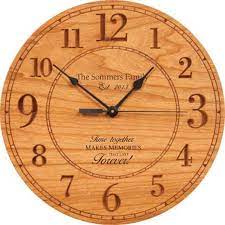 Custom Engraved Clock Personalized Wood Clock Wedding Gift Etsy In 2021 Engraved Clock Family Clock Anniversary Clock