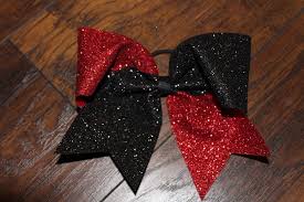 Red and Black Glitter Tick Tock Bow