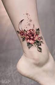 Moon Rose Tattoo Inkstylemag Cool Small Tattoos Tattoos Foot Tattoos