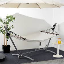 Garo Fredon Hamak Ze Stojakiem Szary Bezowy Dodaj Do Listy Zakupow Ikea Hammock Stand Hammock Outdoor Lounge Furniture