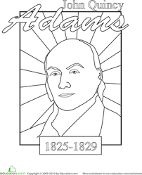 Born in braintree, massachusetts, in 1767, he watched the battle of bunker hill from. Color A U S President John Quincy Adams Worksheet Education Com