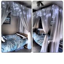 Diy Bed Canopy Add Some Lights To Make The Room Extra Cosy Canopy Bed Diy Bedroom Diy Bedroom Makeover