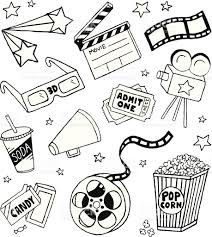 Movie Doodles Royalty Free Stock Vector Art Bullet Journal Doodles Doodle Pages Sketch Book