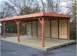 Carport En Bois Toit Plat Abri Velo Bois Pergola Carport Bois
