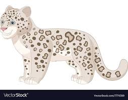 Cartoon Smiling Snow Leopard Royalty Free Vector Image Snow Leopard Cat Vector Happy Cartoon