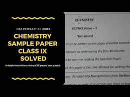 Chemistry Class Ix Solved Icse Sample Paper 1 Youtube Sample Paper Chemistry Class Chemistry Paper