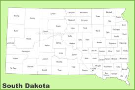 Road map of south dakota with cities. South Dakota County Map