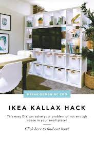 Small Space Diy Ikea Hack How To Mount Your Tv Directly To Your Kallax Storage Unit Small Apartment Ideas Space Saving Small Space Diy Small Space Bedroom