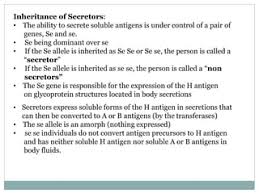 Secretor And Non Secretor Status - Notes - Learnpick India