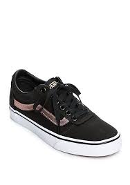 Black And Gold Vans Old Skool Vans Ward Sneaker In Black And Rose Gold Rose Gold Sneakers Rose Gold Shoes Leather Shoes Woman