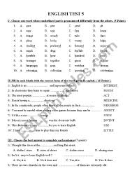 Check spelling or type a new query. English Test Grade 7 Esl Worksheet By Khanhvyngocngan